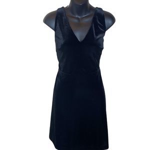 Bailey 44 medium black crushed velvet fit n flare cross back dress